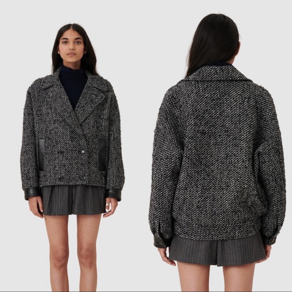 MAJE Galine double-breasted wool-blend jacket NWOT - Picture 4 of 12